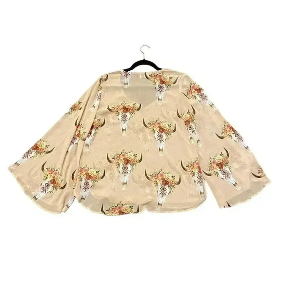 Show Me Your Mumu Blouse Womens Floral Bull Hippie Dippie Top Size Small - Picture 3 of 7